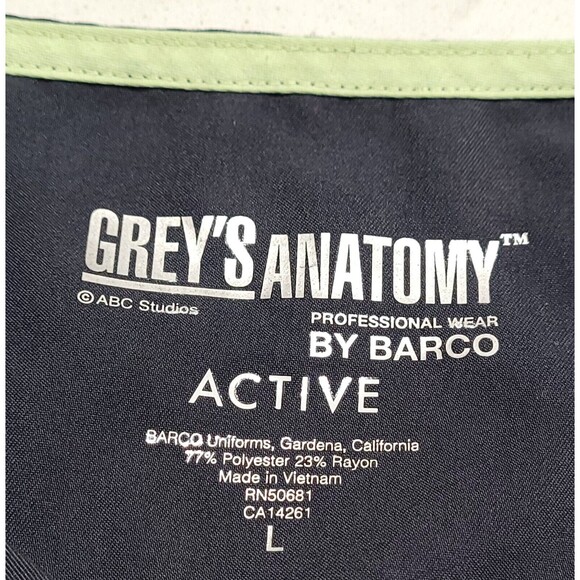 Grey’s Anatomy Scrubs By Barco V-Neck Top Charcoal Gray Woman's Size Large NWOT - Picture 8 of 10